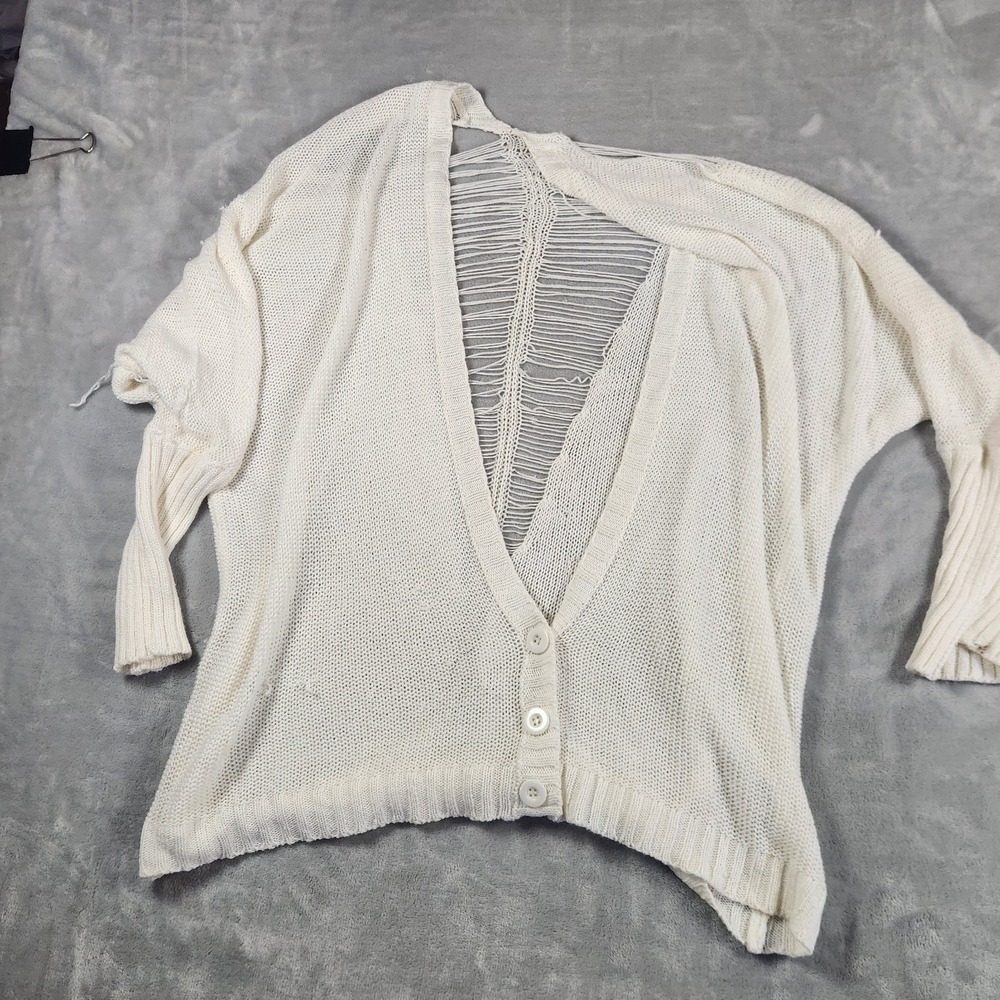 Millau Mesh Knit Cardigan Fringe Cream Sweater L Western Festival‎ Fairy Rodeo